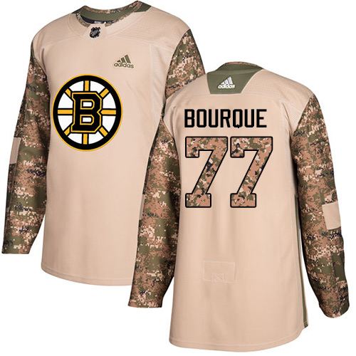 Adidas Bruins #77 Ray Bourque Camo Authentic Veterans Day Youth Stitched NHL Jersey